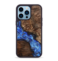 iPhone 14 Pro Max Wood Phone Case - Johnie (Blue, 800809)