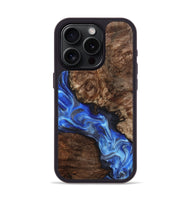 iPhone 15 Pro Wood Phone Case - Johnie (Blue, 800809)
