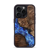 iPhone 16 Pro Wood Phone Case - Johnie (Blue, 800809)