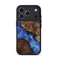 iPhone 17 Pro Wood Phone Case - Johnie (Blue, 800809)