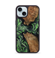 iPhone 15 Wood Phone Case - Andre (Green, 800815)