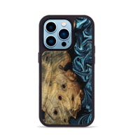 iPhone 14 Pro Wood Phone Case - Daryl (Blue, 800825)