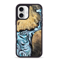 iPhone 16 Plus Wood Phone Case - Rick (Blue, 800826)