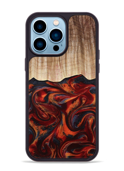 iPhone 14 Pro Max Wood Phone Case - Pinkie (Red, 801000)