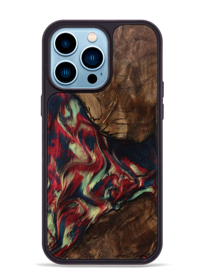 iPhone 14 Pro Max Wood Phone Case - Madisyn (Red, 801001)