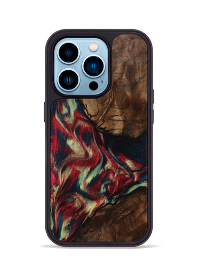 iPhone 14 Pro Wood Phone Case - Madisyn (Red, 801001)