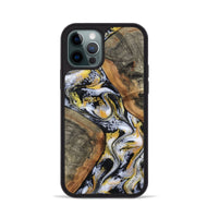 iPhone 12 Pro Wood Phone Case - Tamatha (Black & White, 801003)