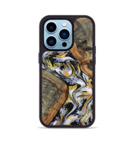 iPhone 14 Pro Wood Phone Case - Tamatha (Black & White, 801003)