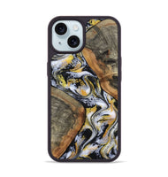 iPhone 15 Wood Phone Case - Tamatha (Black & White, 801003)