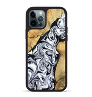 iPhone 12 Pro Max Wood Phone Case - Sydnie (Black & White, 801004)