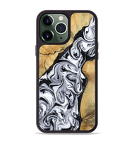 iPhone 13 Pro Max Wood Phone Case - Sydnie (Black & White, 801004)