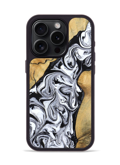 iPhone 15 Pro Wood Phone Case - Sydnie (Black & White, 801004)