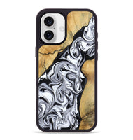 iPhone 16 Plus Wood Phone Case - Sydnie (Black & White, 801004)