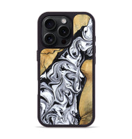 iPhone 16 Pro Wood Phone Case - Sydnie (Black & White, 801004)