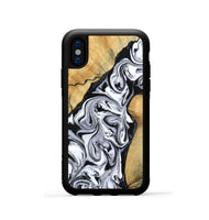 iPhone Xs Wood Phone Case - Sydnie (Black & White, 801004)
