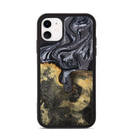 iPhone 11 Wood Phone Case - Laquita (Black & White, 801005)