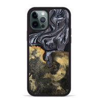 iPhone 12 Pro Max Wood Phone Case - Laquita (Black & White, 801005)