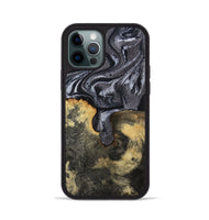 iPhone 12 Pro Wood Phone Case - Laquita (Black & White, 801005)