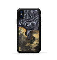 iPhone Xs Wood Phone Case - Laquita (Black & White, 801005)