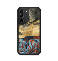 Galaxy S22 Wood Phone Case - Yareli (Teal & Gold, 801017)