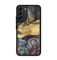 Galaxy S22 Plus Wood Phone Case - Yareli (Teal & Gold, 801017)