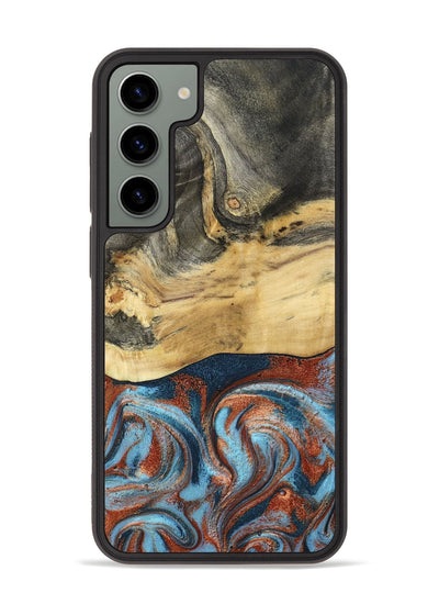 Galaxy S23 Plus Wood Phone Case - Yareli (Teal & Gold, 801017)