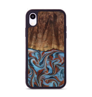 iPhone Xr Wood Phone Case - Gaige (Teal & Gold, 801029)
