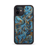 iPhone 12 ResinArt Phone Case - Jasiah (Teal & Gold, 801030)