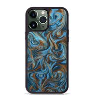 iPhone 13 Pro Max ResinArt Phone Case - Jasiah (Teal & Gold, 801030)