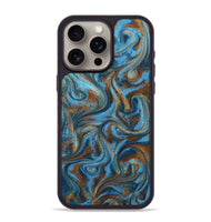 iPhone 15 Pro Max ResinArt Phone Case - Jasiah (Teal & Gold, 801030)