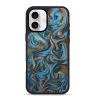 iPhone 16 Plus ResinArt Phone Case - Jasiah (Teal & Gold, 801030)