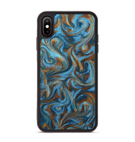 iPhone Xs Max ResinArt Phone Case - Jasiah (Teal & Gold, 801030)