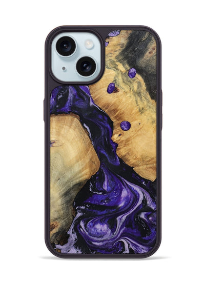 iPhone 15 Wood Phone Case - Rusty (Purple, 801031)