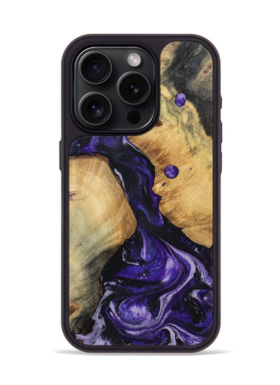 iPhone 15 Pro Wood Phone Case - Rusty (Purple, 801031)