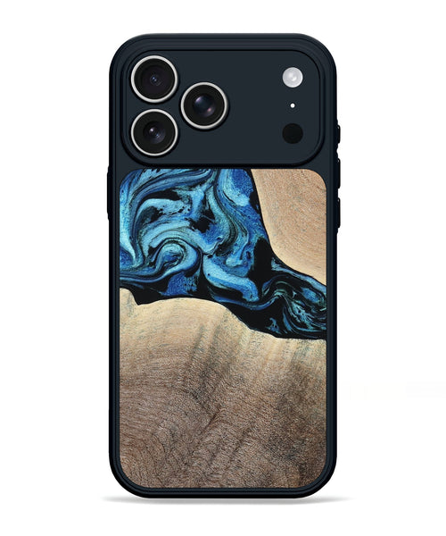 iPhone 17 Pro Max Wood Phone Case - Michel (Blue, 801052)