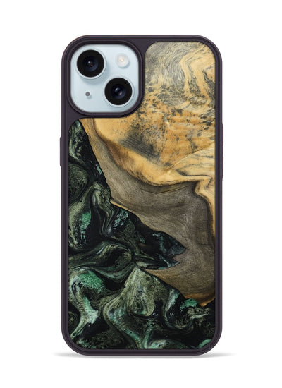 iPhone 15 Wood Phone Case - Tabitha (Green, 801066)