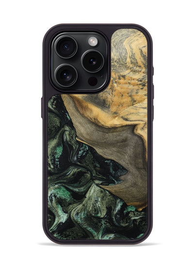 iPhone 15 Pro Wood Phone Case - Tabitha (Green, 801066)