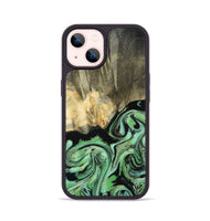 iPhone 14 Wood Phone Case - Tamie (Green, 801069)