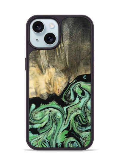 iPhone 15 Wood Phone Case - Tamie (Green, 801069)