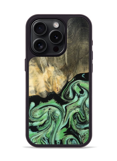 iPhone 15 Pro Wood Phone Case - Tamie (Green, 801069)