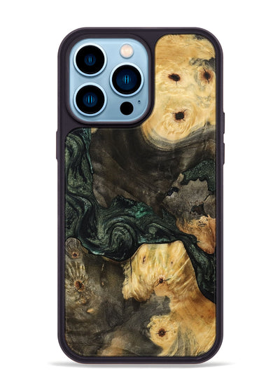 iPhone 14 Pro Max Wood Phone Case - Nallely (Green, 801071)