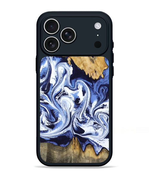 iPhone 17 Pro Max Wood Phone Case - Elwin (Blue, 801077)