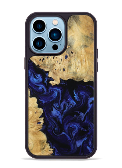 iPhone 14 Pro Max Wood Phone Case - Nautica (Blue, 801088)