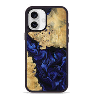 iPhone 16 Plus Wood Phone Case - Nautica (Blue, 801088)