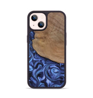 iPhone 14 Wood Phone Case - Marlene (Blue, 801092)