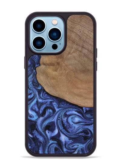 iPhone 14 Pro Max Wood Phone Case - Marlene (Blue, 801092)