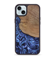 iPhone 15 Plus Wood Phone Case - Marlene (Blue, 801092)