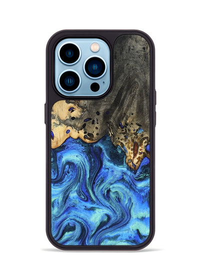 iPhone 14 Pro Wood Phone Case - Perry (Blue, 801095)