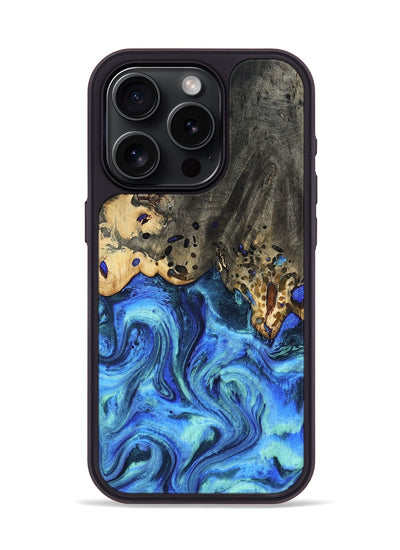 iPhone 15 Pro Wood Phone Case - Perry (Blue, 801095)