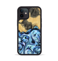 iPhone 12 Wood Phone Case - Tristin (Blue, 801097)